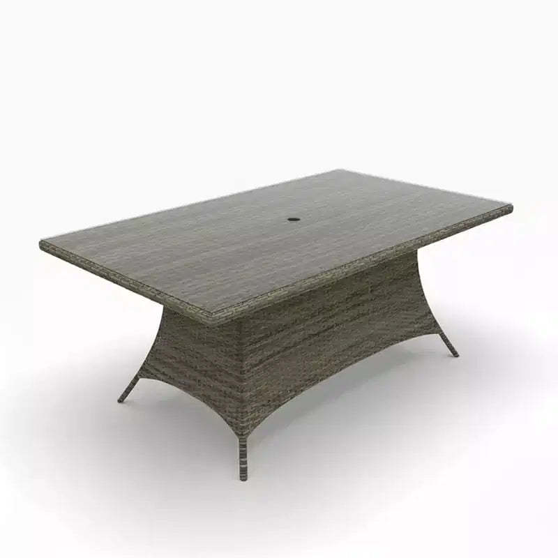 Covers&All Universal 72 in L Rectangle Dining Table, Willow Flat Wicker w / Glass Top