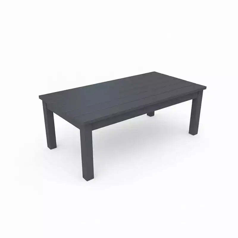 Covers&All Studio 44 in L Rectangle Coffee Table, Pearl River Grey Wicker w / Glass Top
