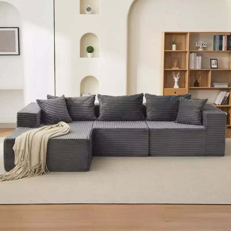 106 Cloud Couch Sectional Sofa with L-Shape Chaise and Memory Foam, 3-Seat Modular Sofa for Living Room, No Assembly Required