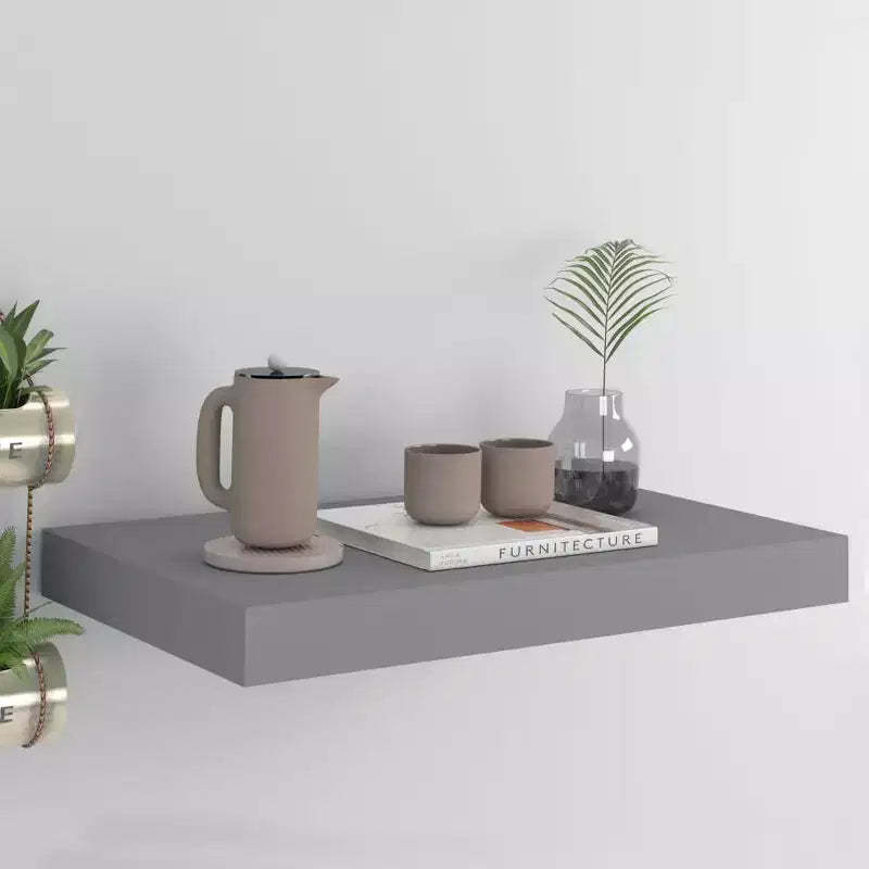 Wall Shelf Grey Honeycomb MDF, metal 15.7x9.1x1.5 in Wall Shelf