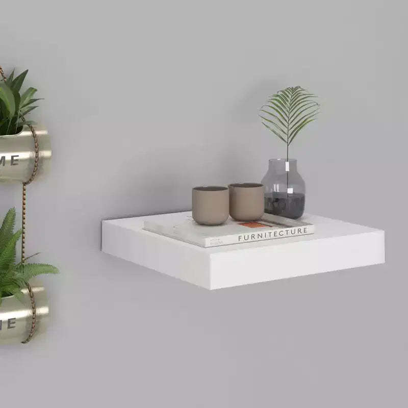 Wall Shelf White Honeycomb MDF, metal 9.1x9.3x1.5 in