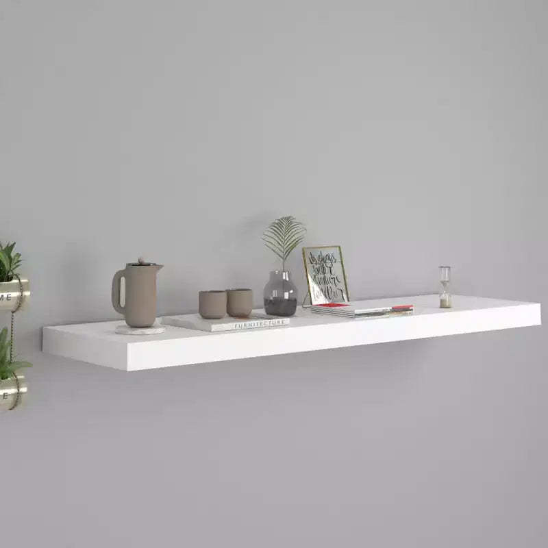 Wall Shelf White Honeycomb MDF 35.4 x 9.3 x 1.5 in Wall mounting