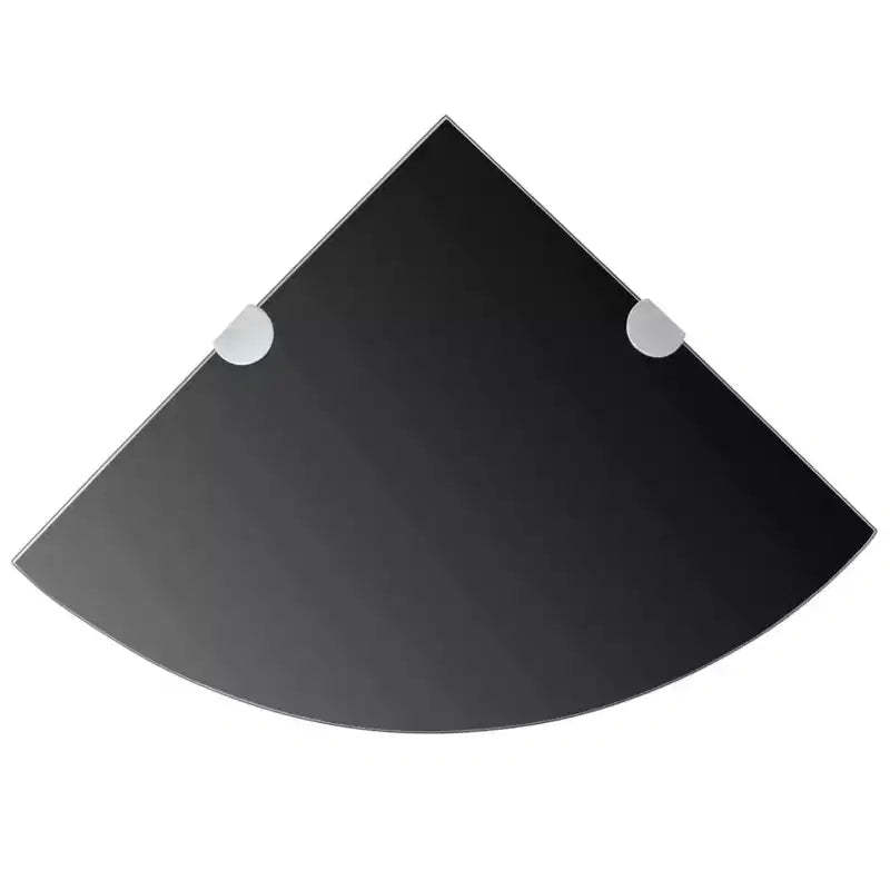 Corner Shelf Black Tempered glass Small Wall mounting