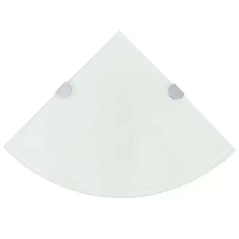 Corner Shelf White Tempered Glass 9.8 in x 9.8 in Wall Mounting