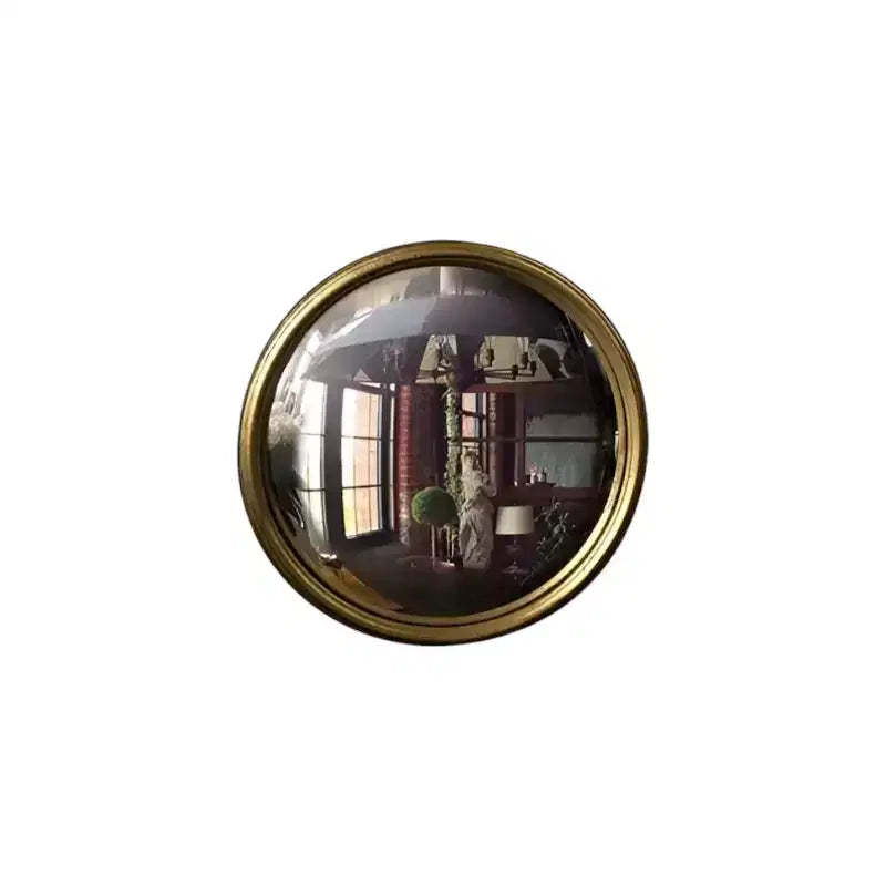 Slickblue Bull Convex Mirror Gold Leaf Metal Frame Decorative Mirror for Walls or Tabletop - X-Small/Small