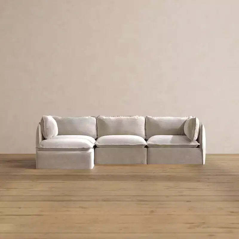 Modular Washable 3-Seater Sectional in Mist | Memorix+ Seat | Contour Pillow