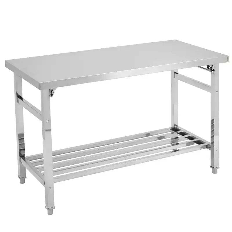 24 x 47 Inch Work Table for Prep & Work, NSF Commercial Heavy Duty Stainless Steel Folding Work Table with Adjustable Undershelf for Kitchen