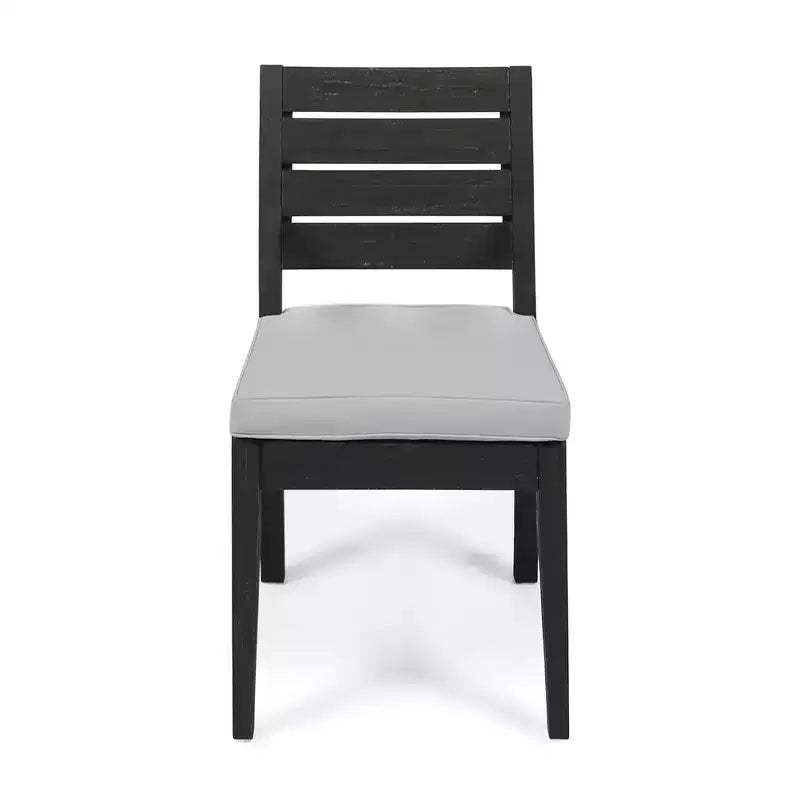 Outdoor Teak Dining Chair, Padded Armless Chair, Suitable for Patios, Outdoors, Decks, Porches, Backyards, Balconies