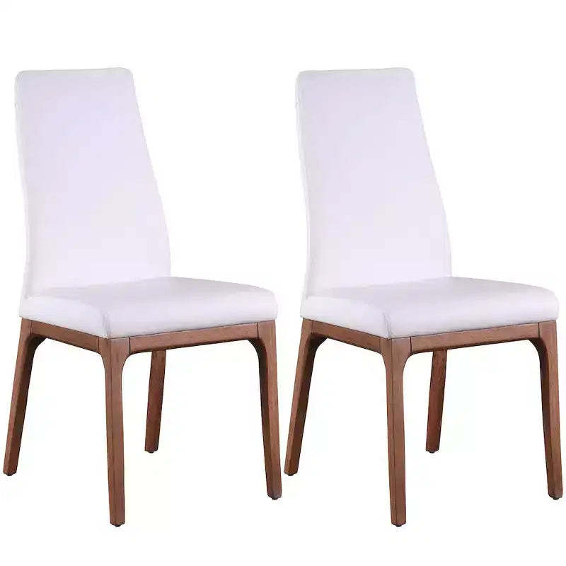 Chintaly,Modern Contour Back Upholstered Side Chair with Solid Wood Base - 2 Per Box