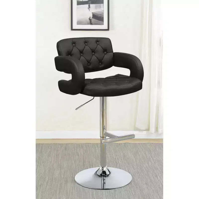 Okak Adjustable Height Bar Stools, 360 Swivel Counter Stools, Upholstered Barstools with Chrome Base for Kitchen&Dining Room