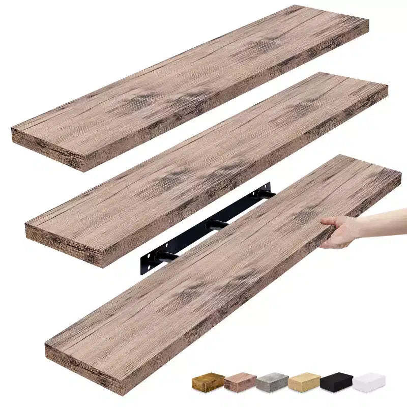 Sorbus 3 Pack 48 Inch Wall Mounted Floating Shelves - for Bedroom, Kitchen, Living Room, Bathroom Shelves, Farmhouse Home Dcor