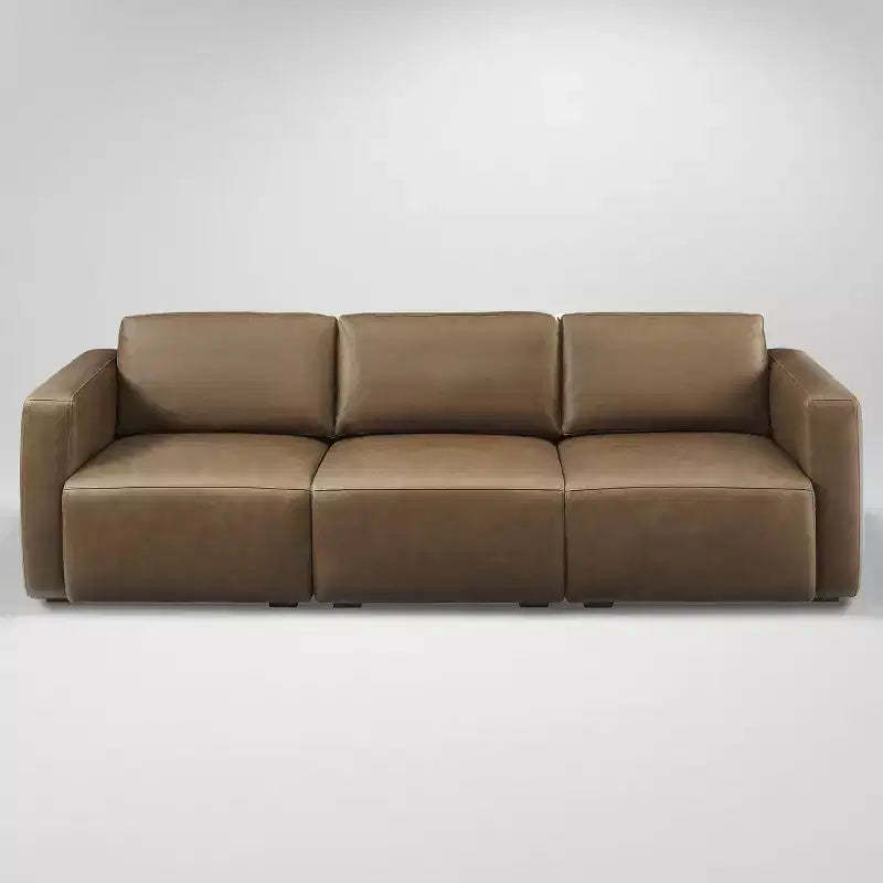 Art Leon Luxury Genuine Leather 3-Seater Modular Sectional Sofa Couch