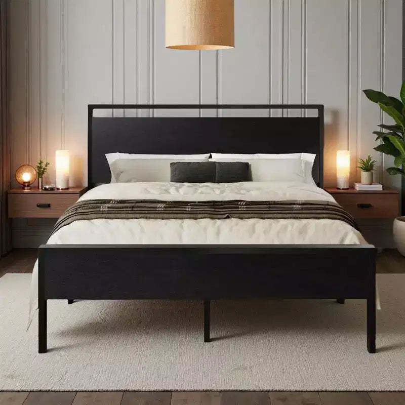 Platform Bed Frame with Headboard and Footboard Under Bed Storage No Box Spring Needed 12 Metal Slats Noise Free