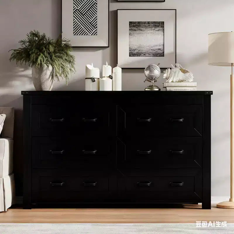 6-Drawer Dresser for Bedroom, Chest of Drawers with Ample Storage, Modern Farmhouse-Style Wooden Dresser for Bedroom, Hallway, Entryway, Closet