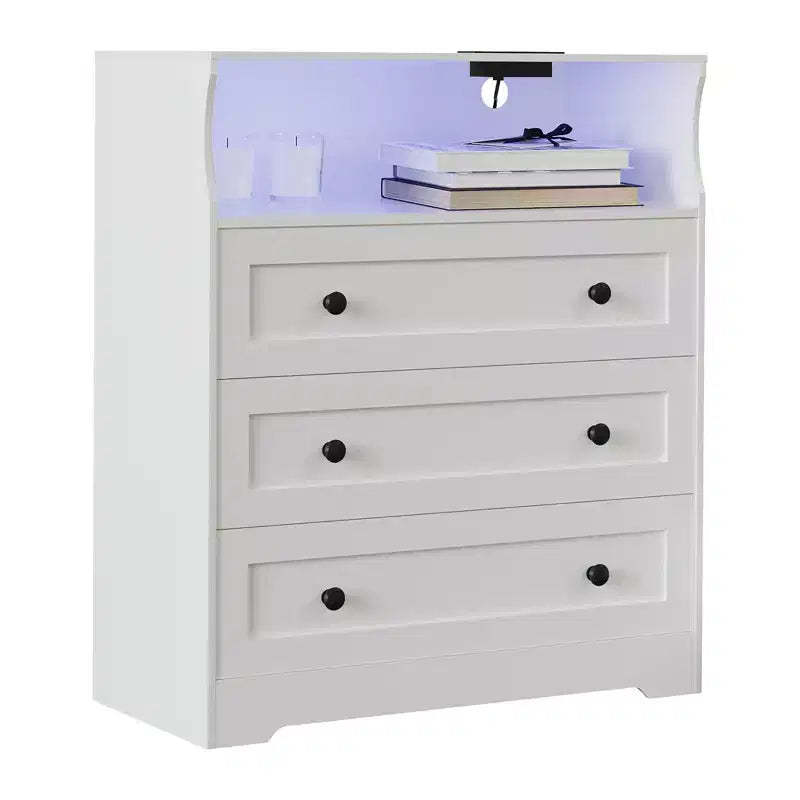 Small three-drawer dressing table, wooden dressing table, bedroom wardrobe/bedside table, modern wooden drawer cabinet, suitable for living room.