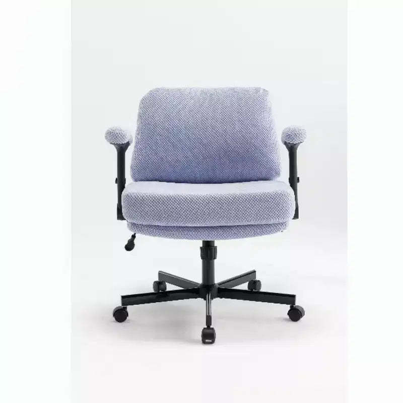 Criss-Cross Flip-Arm Chair on Wheels C Thick Cushion, Wide Seat, Swivel Desk for Home/Apartment/Bedroom