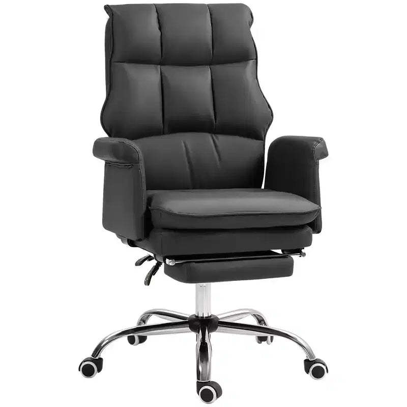 PU Leather Executive Office Chair, Ergonomic and Reclining Office Desk Chair with Footrest