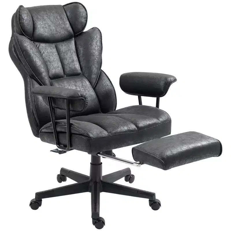 396lbs. Big and Tall Office Chair, Massage Office Chair with Footrest, Lumbar Support & Reclining Function