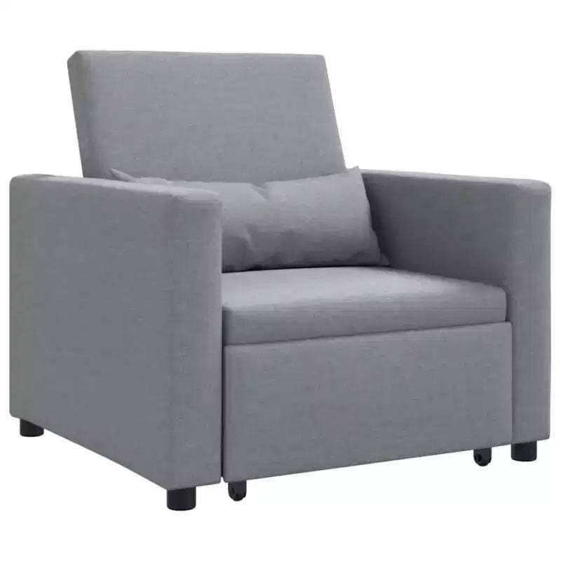 vidaXL Single Sofa Bed Reclining Light gray 90 x 165 x 87 cm fabric