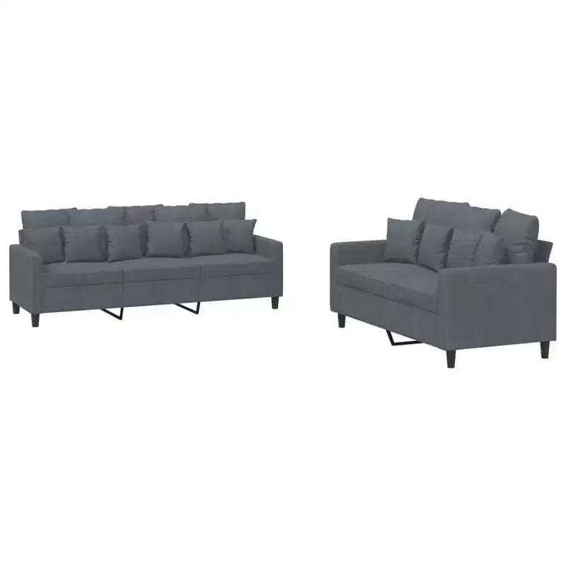 vidaXL Sofa Set with Cushions Couch Armchair for Living Room 2 Piece Velvet