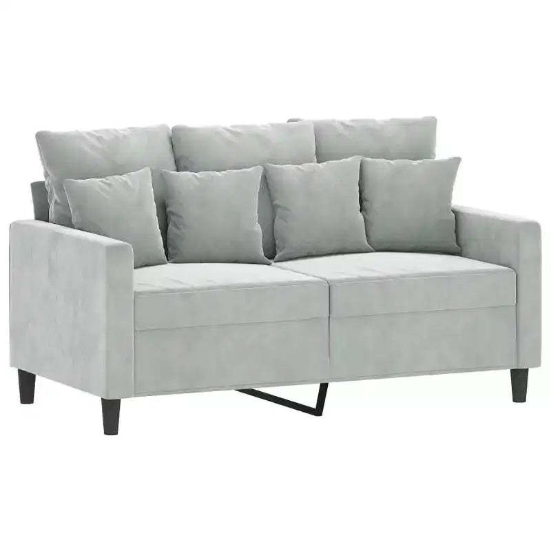 vidaXL 2-Seater Sofa Light Gray 47.2 Velvet