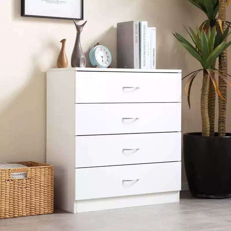 MAYEERTY 4 Drawer Storage Chest Clean Lines Space Saving for Entryway Bedroom