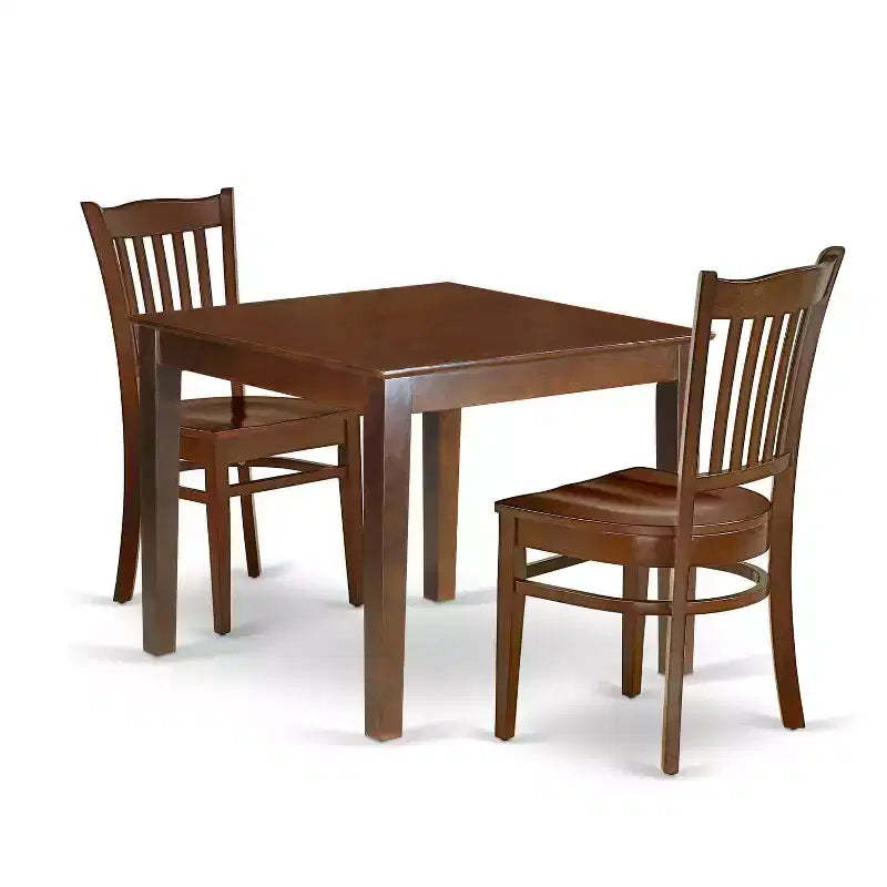 Square Table Set 36 Inch with 2 Chairs - Dining Table for Kitchen, Patio, Balcony