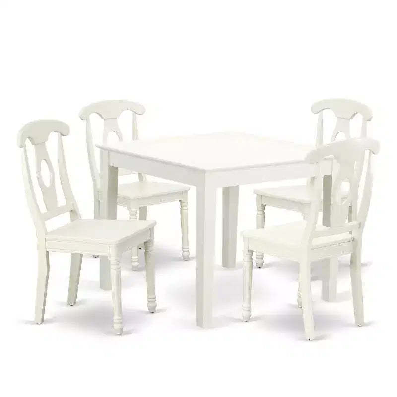 Coastal Dining Set 5Pc Square Table & Chairs - 36 Inch - Craftsman Style