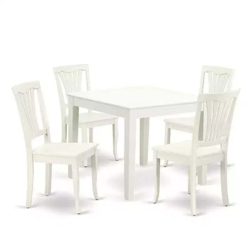 Modern 5Pc Dining Set - Square Table & 4 Chairs - Stylish Home Furniture