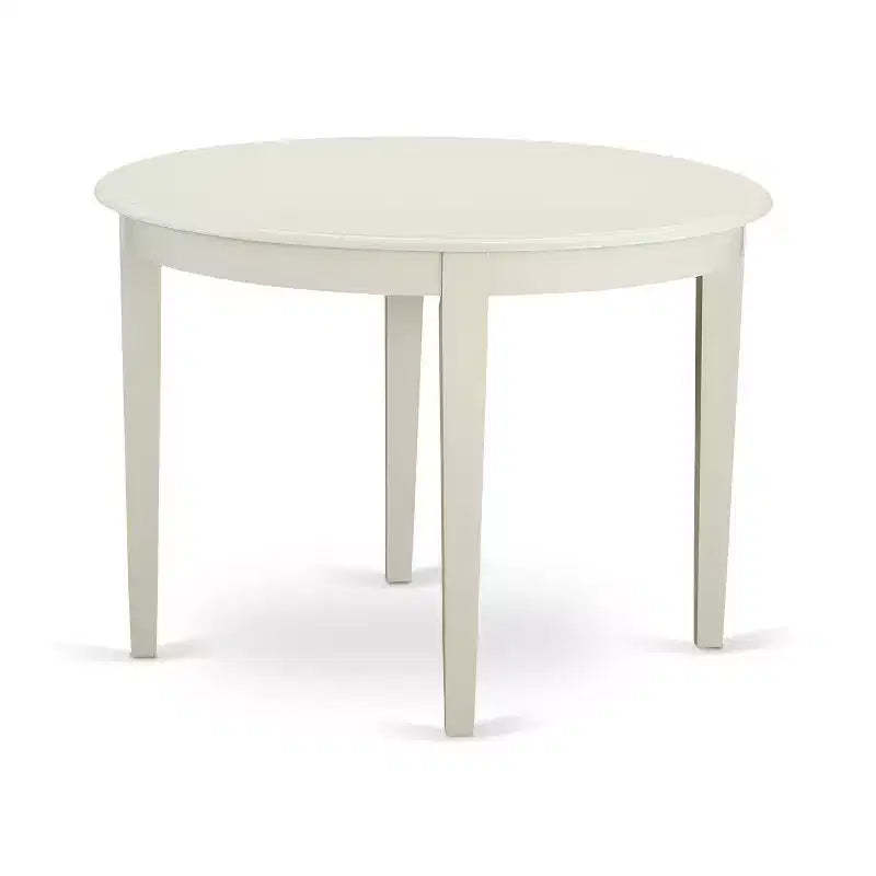 Kitchen Table Set 3pc Round Dining Table & Chairs Linen White Home Stock