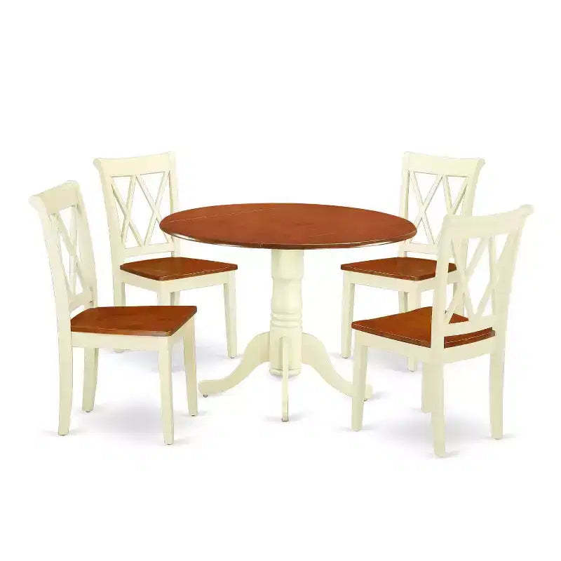 Round Dining Set 5pc 42 Inch Table & 4 Chairs Southwestern Style