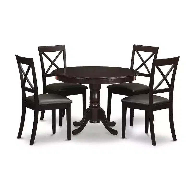 Round Kitchen Dining Table Set - 5 Piece Dinette Set with Chairs - Modern Table & Chair Set