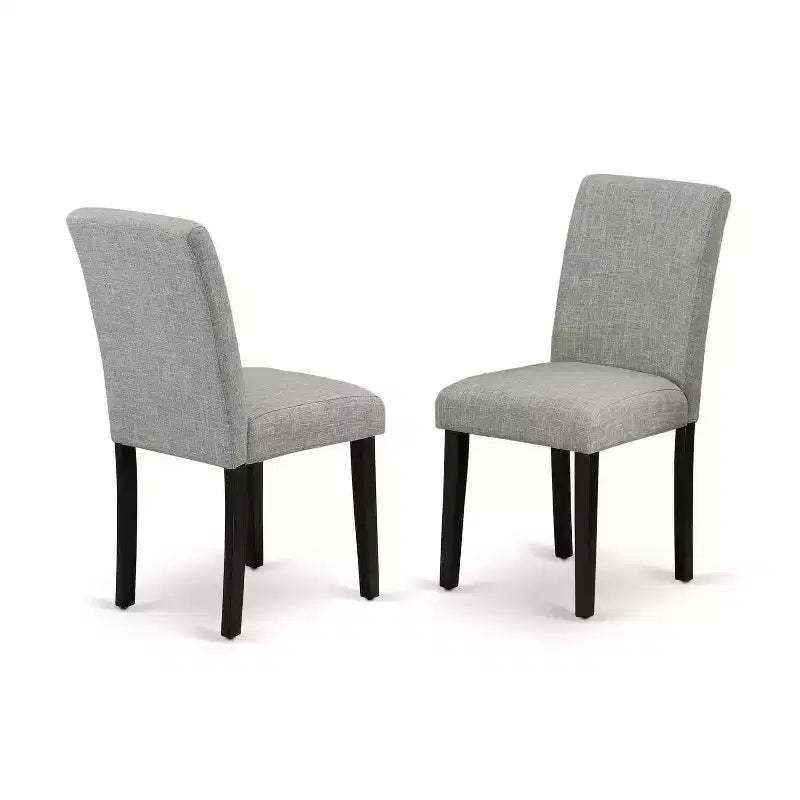 3-Piece Black and Cherry Finish Solid Wood Top-Dining Room Set with High Back-Seats 4
