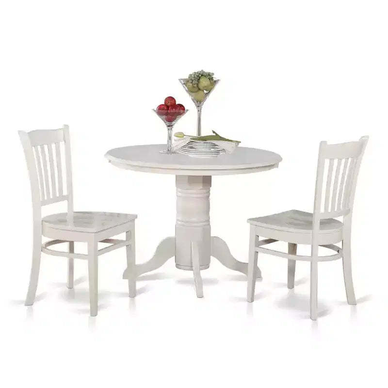 HomeStock 5-Pc Buttermilk and Cherry Solid Wood Top - Dining Room Set - Seats 4
