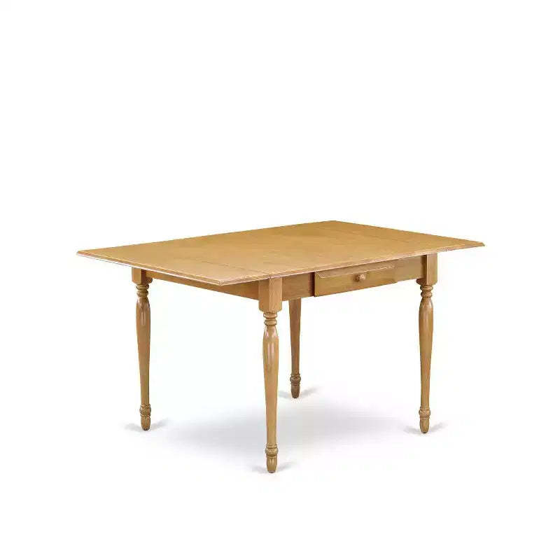 HomeStock 3-Pc Natural Brown Oak Finish Solid Wood Top with Dropleaf Dining Table Set - Seats 2