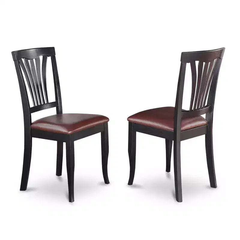 HomeStock 3-Piece Black and Cherry Finish Solid Wood Top - Dining Room Set - Seats-4