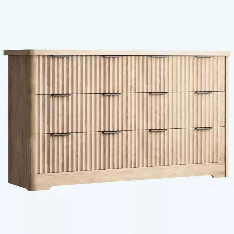 COZONY Fluted 6 Drawer Dresser, Modern Storage Cabinet Wide Top TV Stand for Bedroom Living Room