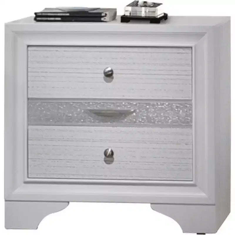 Royal Hampton 3 Drawers Wood Nightstand By Naima , White