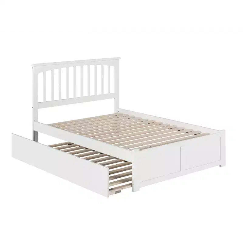 HomeStock 44.29 in.H White Full Size Freestanding Headboards with Mattress Platform