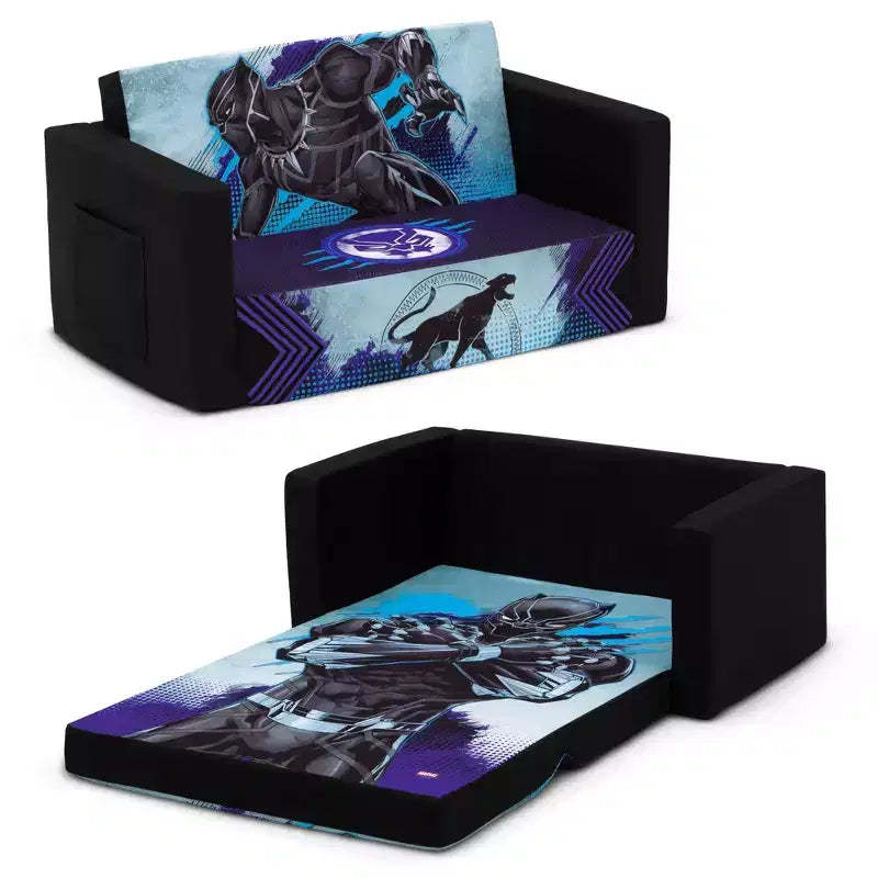 Delta Children Black Panther Cozee Flip-Out Sofa to Lounger