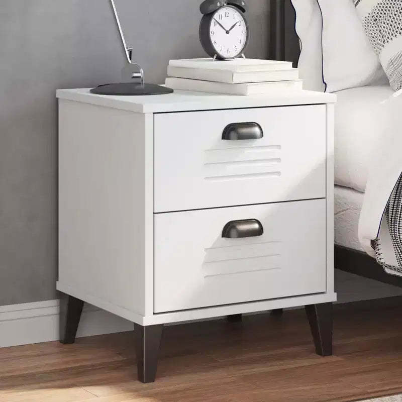 Bedside Table White Engineered wood Medium Bedside Table