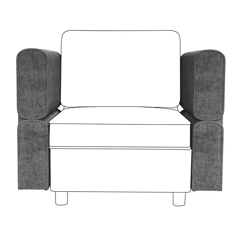 Modular Sectional Sofa,Chenille Armrest Module for Sectional Sleeper Sofa,
