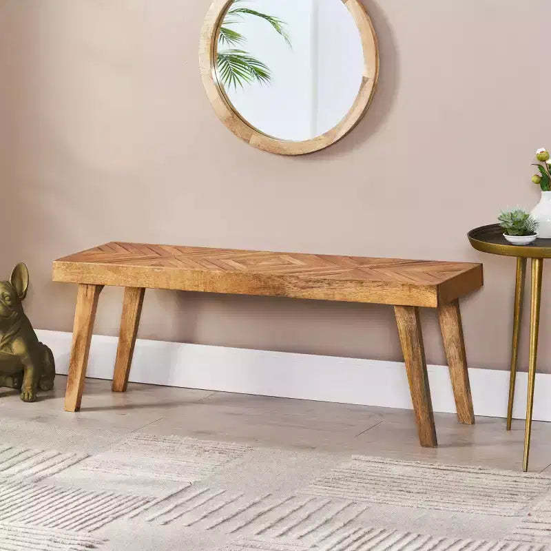 GDFStudio Hawley Boho Handmade Mango Wood Bench