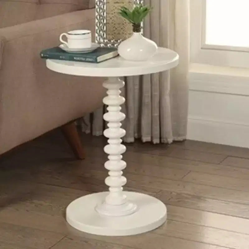 Royal Hampton Side Table With Round Top, White
