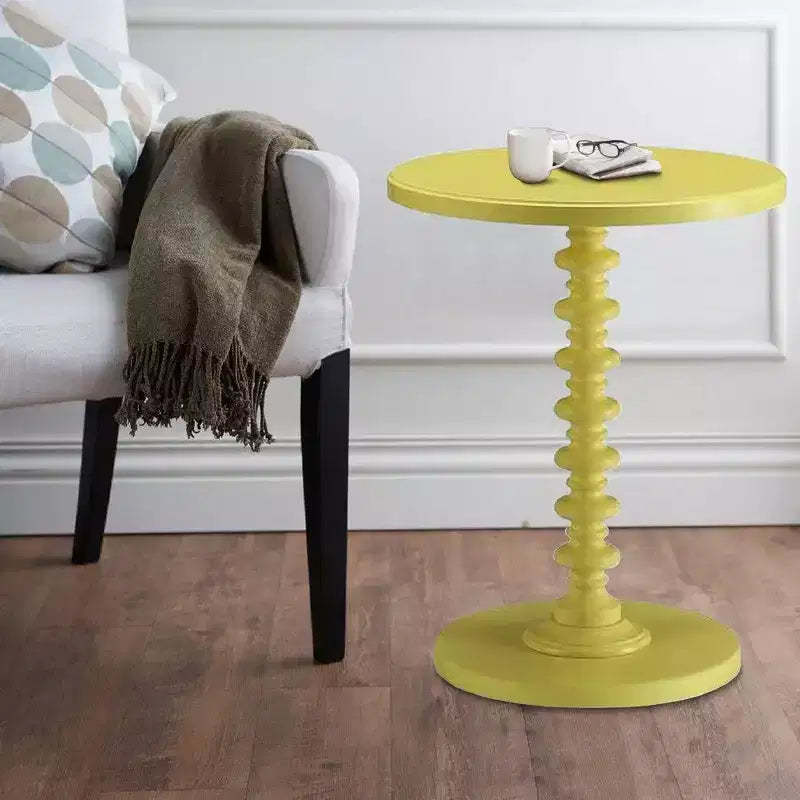 Royal Hampton Side Table With Round Top, Yellow