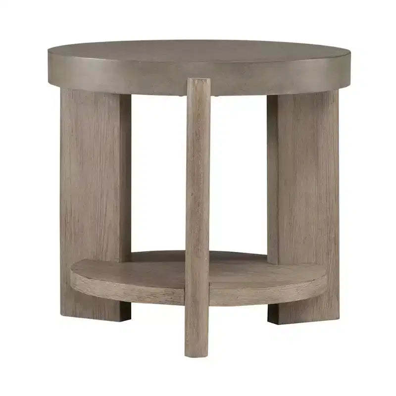 Liberty Furniture,Affinity Round End Table for Living Room, Concrete Tops