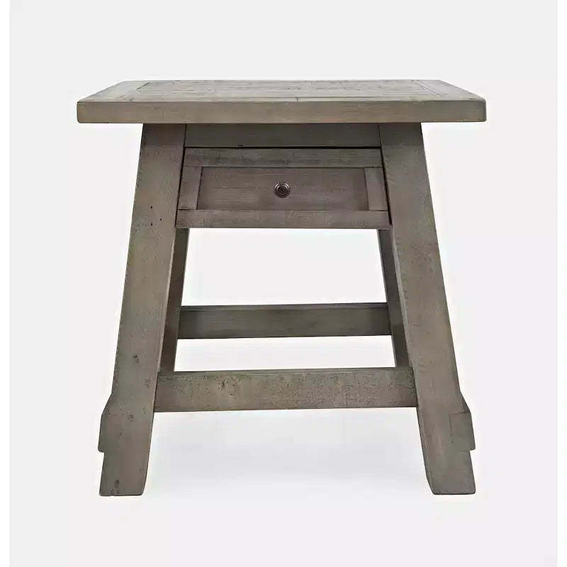 Jofran,Outer Banks Reclaimed Pine USB Charging End Table - Driftwood