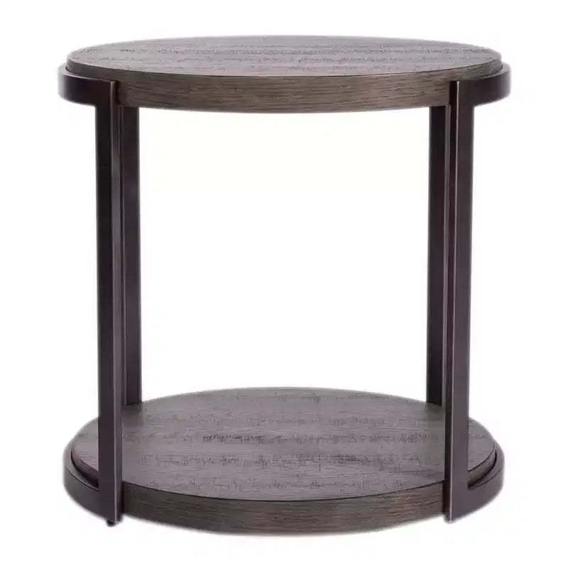Liberty Furniture,Modern View Round End Table in Gauntlet Gray