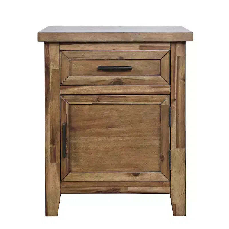 Jofran,Claremont Transitional Rustic Wood Accent End Table with Storage