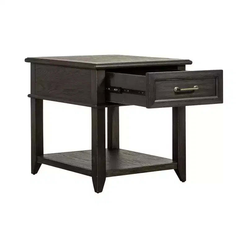 Liberty Furniture,Mill Creek Drawer End Table in Peppercorn